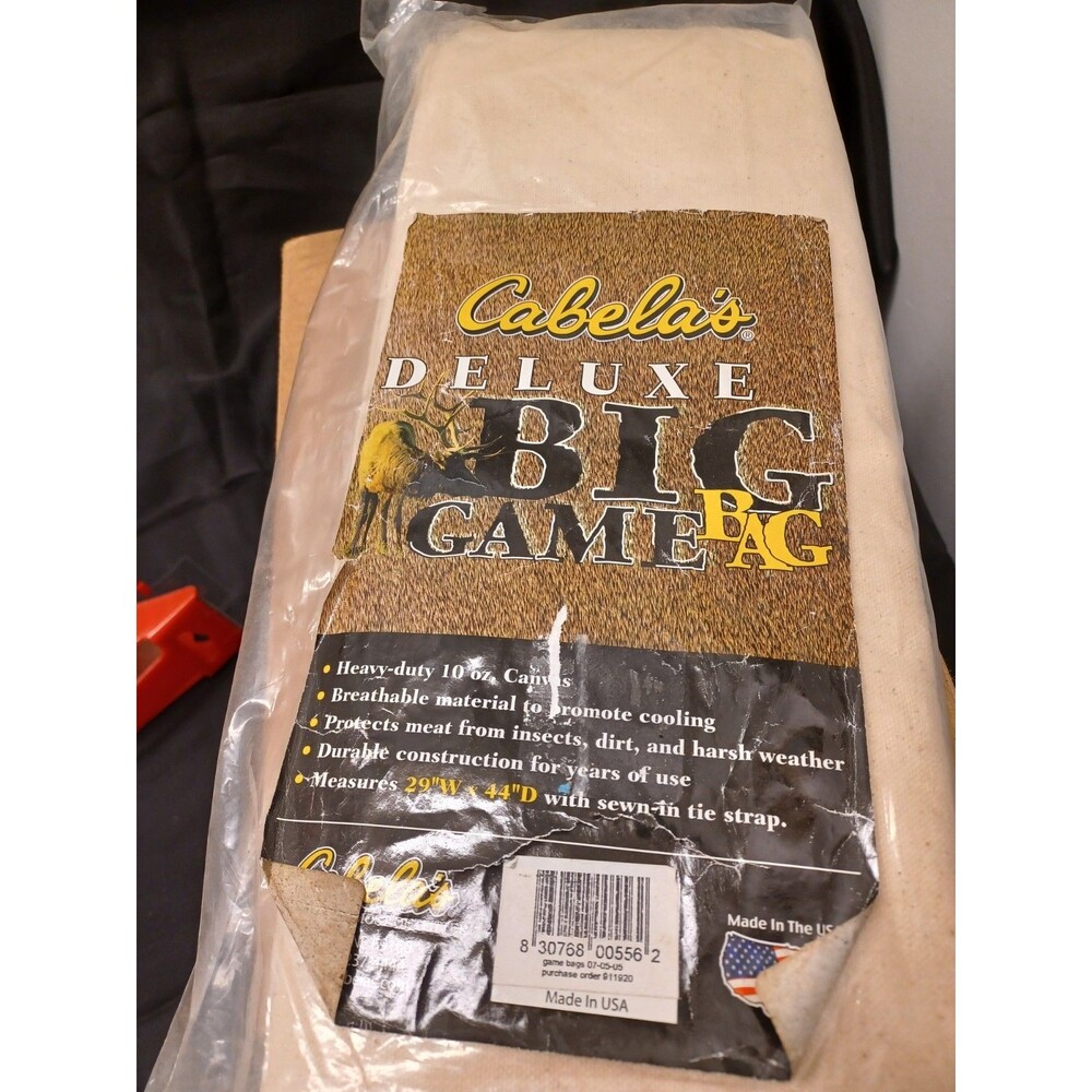 Cabela's Deluxe Big Game Bag 29 W x 44 D Heavy Duty 10 oz Canvas
